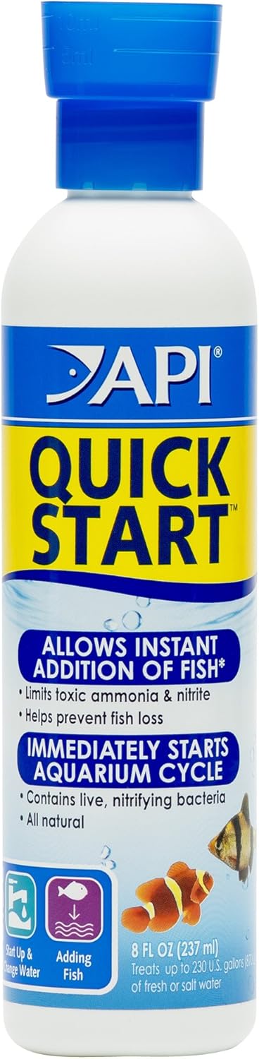 Api Quick Start Freshwater and Saltwater Aquarium Nitrifying Bacteria 4-Ounce Bottle for New Aquariums and Water Changes