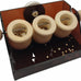 Triple Cup Parrot Feeding Toy with Portion Control System for Small-Medium Parrots, Wood and Acrylic Base, Easy Maintenance
