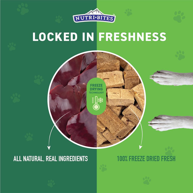 Nutri Bites 100% single ingredient beef liver dog and cat treats, high protein, 17.6 oz