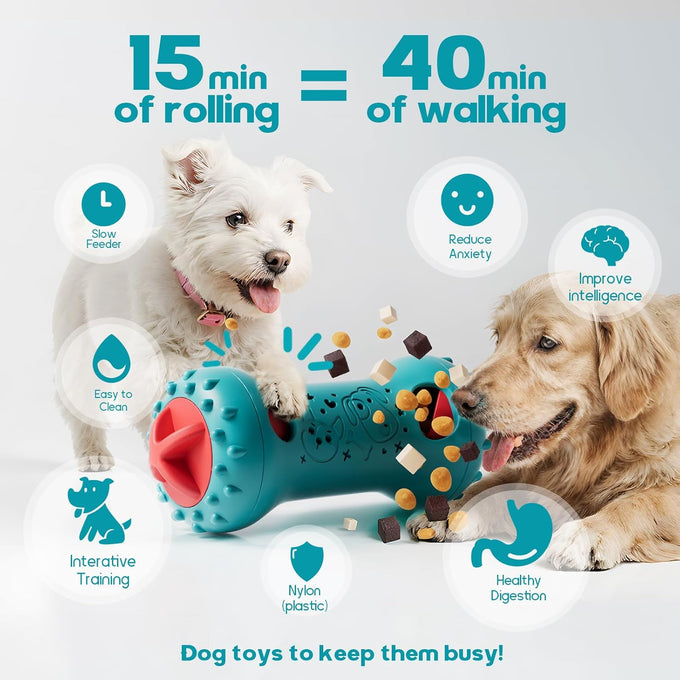 knitly rigid nylon adjustable treat dispensing dog toy for large and small breeds