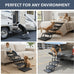 Oiilores extra-wide foldable dog stairs for large breeds, 5 steps, 250 lbs capacity, non-slip surface, 17x5x13 inches compact size