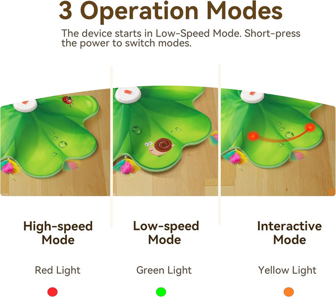 Feelnedy rechargeable cat toy with movable LED dot and feathers for indoor cat exercise and boredom prevention