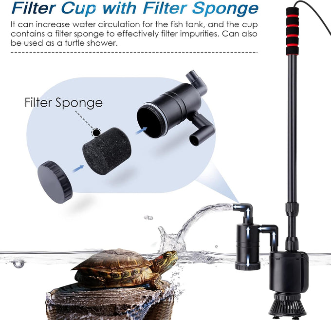 aqqa 6 in 1 automatic fish tank cleaning kit gravel vacuum for aquarium 320gph 20w
