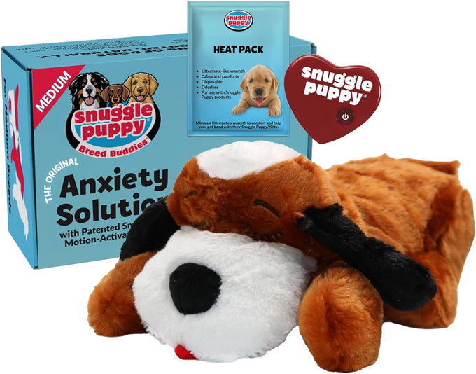Snuggle Puppy original heartbeat toy biscuit with real-feel pulse & heat pack for puppy anxiety & crate training