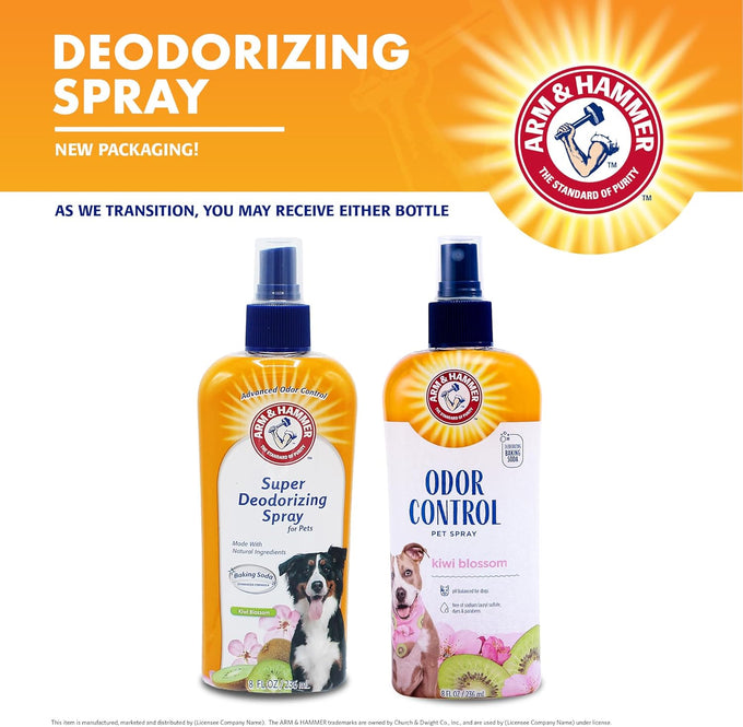 Arm & Hammer Super Deodorizing Dog Spray with Baking Soda for pH Balanced Odor Control, 8 Fl Oz, Freshens Coat Between Baths