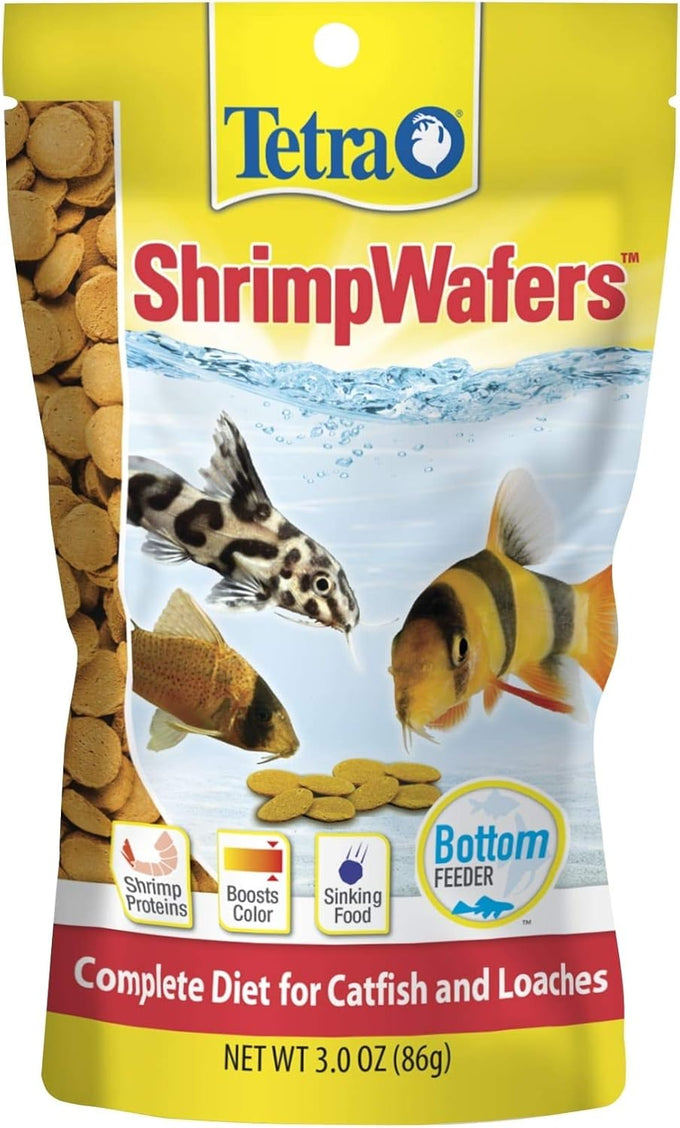 Tetra ShrimpWafers Complete Diet for Omnidorous Bottom Feeders Catfish and Loaches 3 Ounce