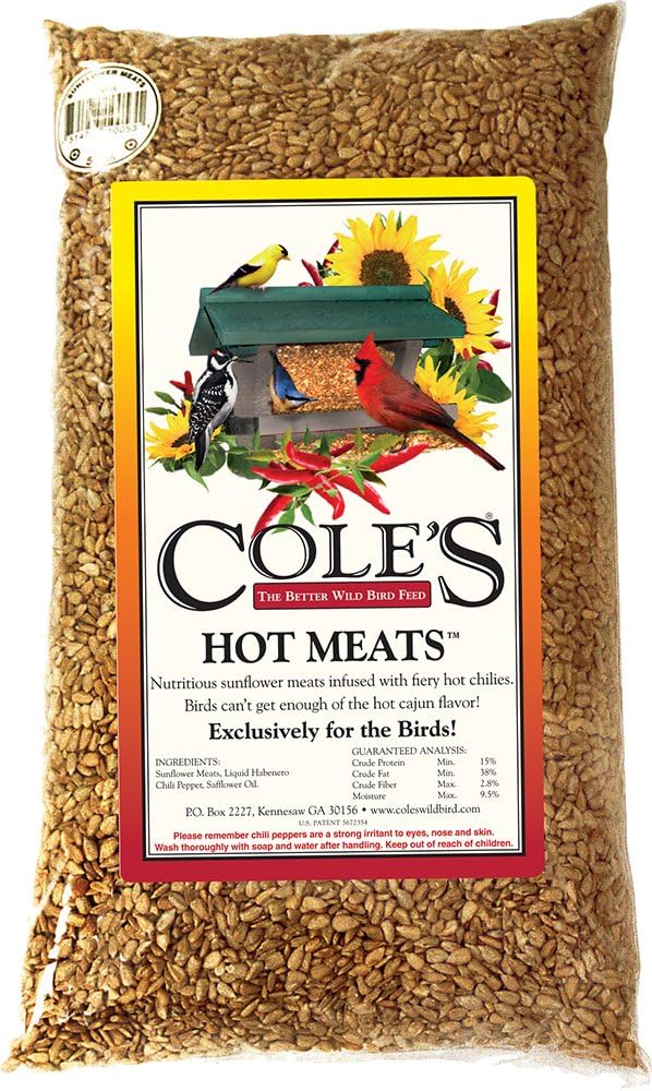 coles hm05 hot meats bird seed 5-pound, 100% all-natural, chemical-free, sunflower-lovers favorite