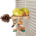 Parrot wooden toys with natural corn sticks and pine cones, fun bird cage accessories for parakeets and similar birds
