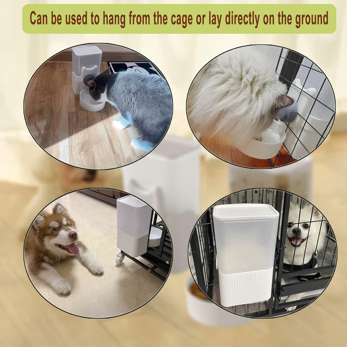lemtrflo rabbit feeder for cage hanging automatic cat feeder water dispenser ferret cage accessories