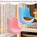 hamiledyi 2 in 1 hay feeder rack for rabbits guinea pigs chinchillas pink blue