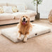 large dog beds with orthopedic support, waterproof lining, and plush surface