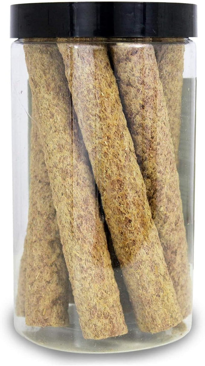 Natural Apple & Oat Puff Sticks for Small Pets - High Fiber, Variety, Dental Health, Oat Hay - 6 oz.