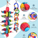 Bissap multicolored bagel parrot toy for conures, cockatiels, macaws, and similar sized pet birds