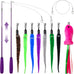 cat toys for indoor cats, 11pcs interactive cat toy wand pack, 2 retractable cat wand & 7pcs worm teaser refills for playful exercise