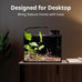 NICREW 2.5 gallon nano nature aquarium kit, black, ultra-clear glass, rimless desktop fish tank with light and filter