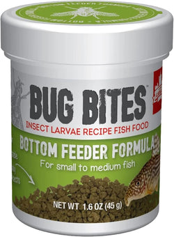 Fluval Bug Bites Bottom Feeder Fish Food, 1.60 Oz. Granules for Small to Medium Sized Fish, A6586