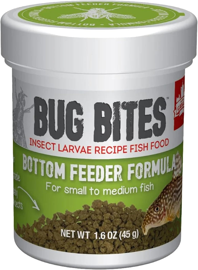 Fluval Bug Bites Bottom Feeder Fish Food, 1.60 Oz. Granules for Small to Medium Sized Fish, A6586