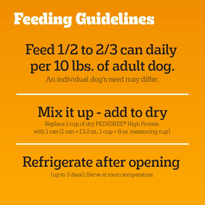 Pedigree High Protein Wet Dog Food, Variety Pack, 13.2 oz
