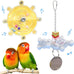 Parakeet Toys Colorful Spinner Rattle Bird Cage Enrichment Chewing Exercise for Parrots, 2pcs Random Color
