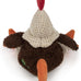 goDog Checkers Fat Rooster Durable Plush Soft Chew Resistant Dog Toy, Brown, Large