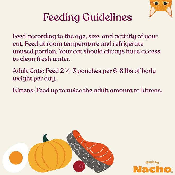 Made by Nacho Wet Cat Food in Sustainably-Caught Salmon with Bone Broth Gravy (12) 3 oz. Pouches