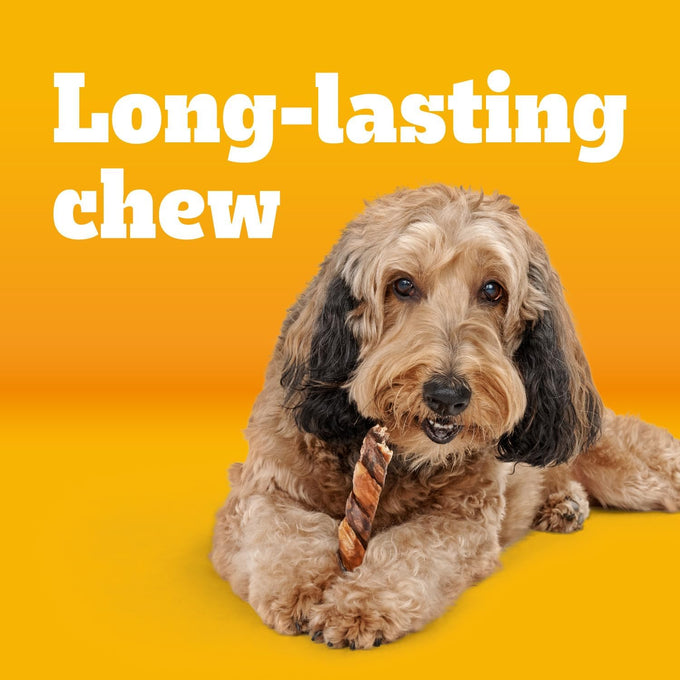 Pedigree twisty dog chews medium large 9.17 oz chicken beef flavor pack of 4 16 count
