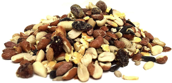 lyric fruit and nut wild bird seed mix - natural bird food for woodpeckers, chickadees, songbirds - 20 lb bag