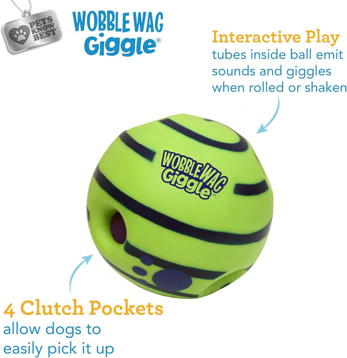 Pets Know Best Wobble Wag Giggle Ball 5.5" Interactive Dog Toy with Giggle Sounds