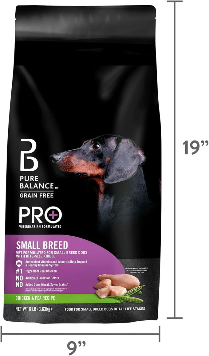 Pure Balance Pro+ Small Breed Chicken & Pea Dry Dog Food, 8 lbs