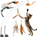 maiguangta interactive bird simulation cat toy set with detachable feathers and suction cups, 6 pcs cat wand toys
