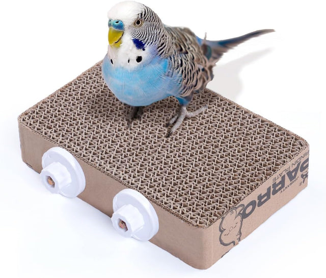 7.3 inch natural corrugated cardboard bird platform toy for parrots and small to medium-sized pet birds