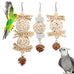 Wontee natural sola ball parrot foraging hanging toys, safe for cockatiels, conures, parakeets, budgies, senegal, 3 pack