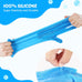 Pecute Heat Resistant Silicone Pet Grooming Gloves with High-Density Teeth, Blue