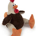 goDog Checkers Fat Rooster Durable Plush Soft Chew Resistant Dog Toy, Brown, Large