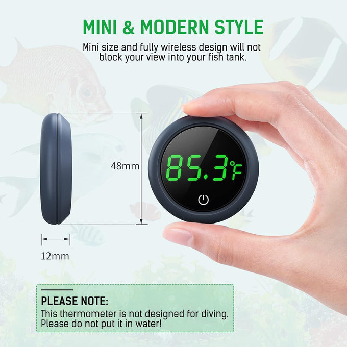PAIZOO digital thermometer with ±0.9°F accuracy for fish tanks and aquariums with LED display