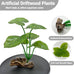 2-pack artificial silk aquarium plants for betta fish tank decorations, goldfish, reptile terrarium accessories, gold