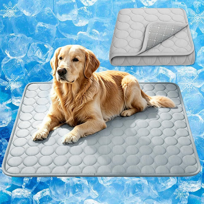Upgraded Arc-Chill cooling dog bed mat, washable pet cooling pad for dogs & cats, 28x22 in, blue
