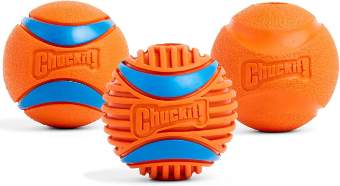 Chuckit! Interactive Dog Toys, High-Bounce Fetch Ball, Ultra and Rugged Balls, Size Medium, 2.5-inch Diameter, Set of 3