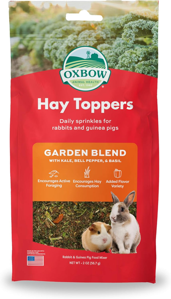 Oxbow Hay Toppers Garden Blend Timothy Hay Additive 2oz for Small Herbivores Rabbits Chinchillas Guinea Pigs