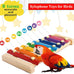 Large Multicolored Natural Wooden Parrot Xylophone Toy with Grinding Stone for Macaws, African Grey, Cockatoos, Amazon