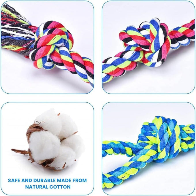 Feeko heavy duty dog rope toys 2 pack for large breed aggressive chewers, indestructible teeth cleaning tug of war toy
