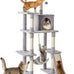dark grey sweetcrispy 54 inch cat tree tower with scratching post and climbing ladder