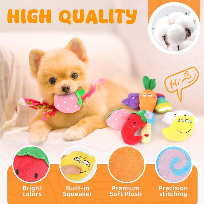 loyee dog squeaky toys 8 pack plush puppy chew set for medium small dogs pet supplies