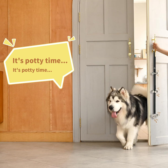 Luckyiren Upgraded Puppy Bells Dog Doorbells for Door Knob Training Go Outside Premium Quality 3 Snaps Adjustment