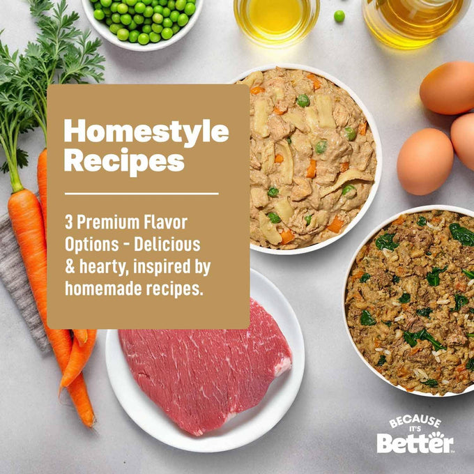 Because It's Better Entrée Variety Pack, 10oz Wet Dog Food