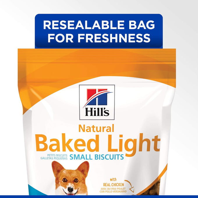 Hills natural baked light biscuits for small dogs with real chicken, 8 oz bag