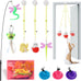 Interactive Cat Toys Refills with 8 Assorted Teasers and Wand for Indoor Cats - Adjustable Height and Durable