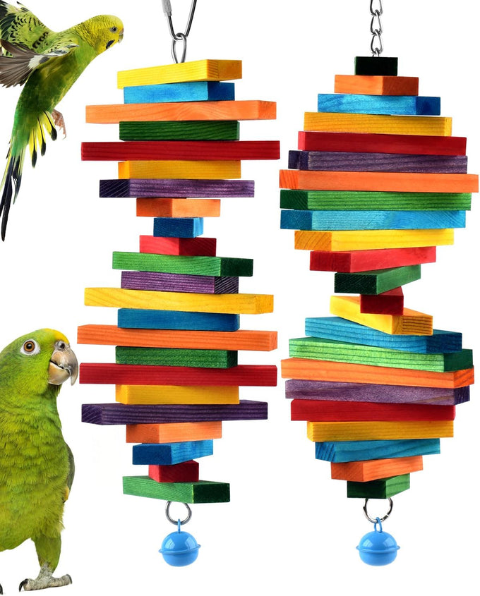 Bissap multicolored bird chewing sticks for small medium conure parakeet cockatiels lovebird pet birds