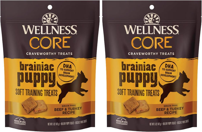Wellness CORE Tiny Trainers Natural Grain-Free Dog Treats, Turkey and Pomegranate Recipe, 6 oz Bag, Bite-Sized Soft Rewards for All Breeds