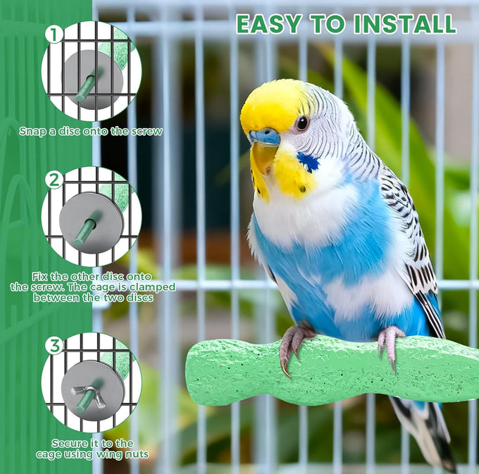 2pcs bird beak grinding stone, anti-slip parakeet nail trimming stick resin perch stand platform for budgies, parakeets, cockatiels, conures